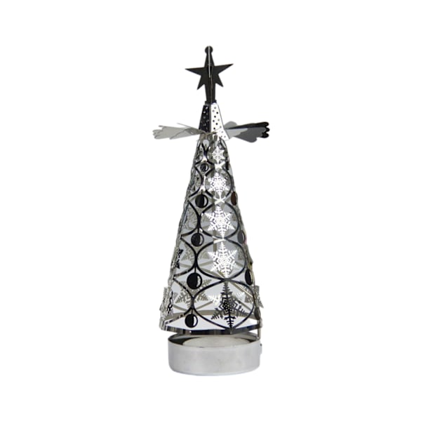 Jul Aromaterapi Ljus Varm Trä Revolving Ljusstake Walking Light[HK]