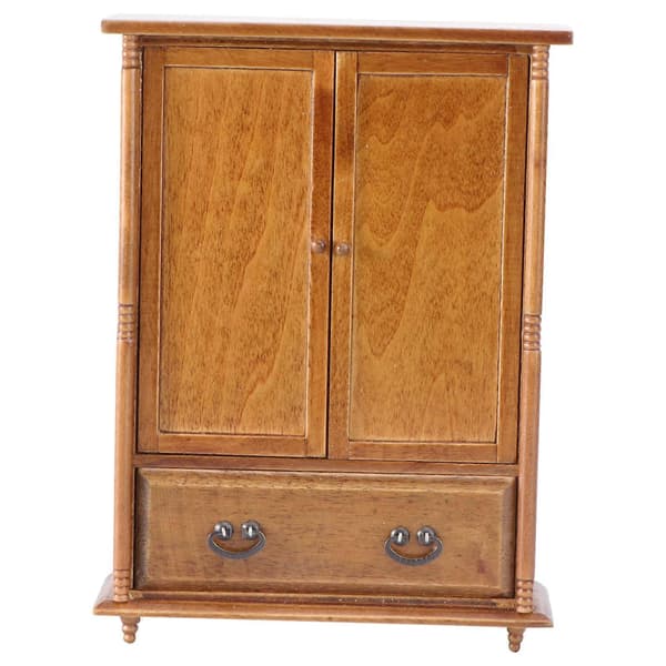 Mini Møbel Tilbehør Træ Mini Garderobe til Dekoration 1 stk Brun Model[HK]