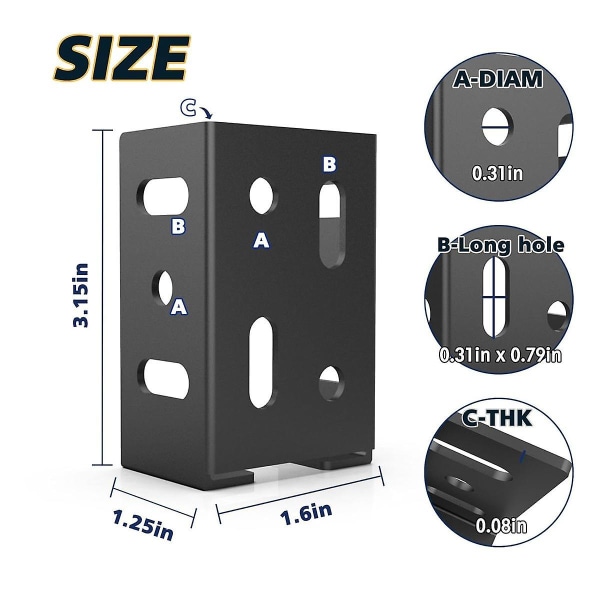 Heavy Duty Carbon Steel Fence Bracket With Screws For Vinyl Fencing Panel To Post Connection Rail B([HK])