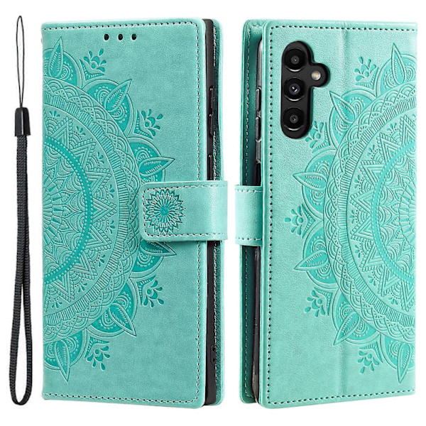 Til Samsung Galaxy S25 Plus Cover med Totem-tryk PU Læder Wallet Stand Telefon Cover[HK] Mint Green