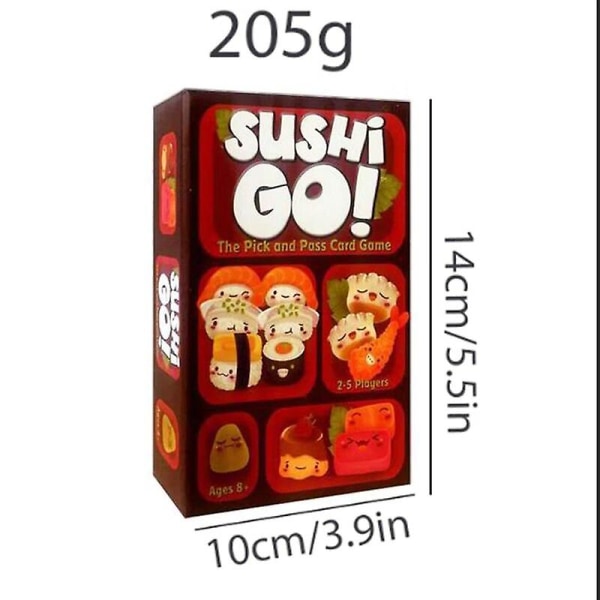 1 stk "sushi Go" Family Gathering Game Card, morsomt kortspill, party brettspill[HK] Red