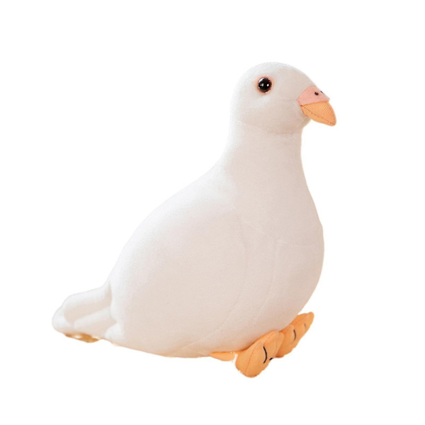 Söt Duva Plyschleksak Mjuk Simulerad Design Barn Present Foto Rekvisita Mångsidig Pp Bomullsdocka För Barn -sy[HhkK] White