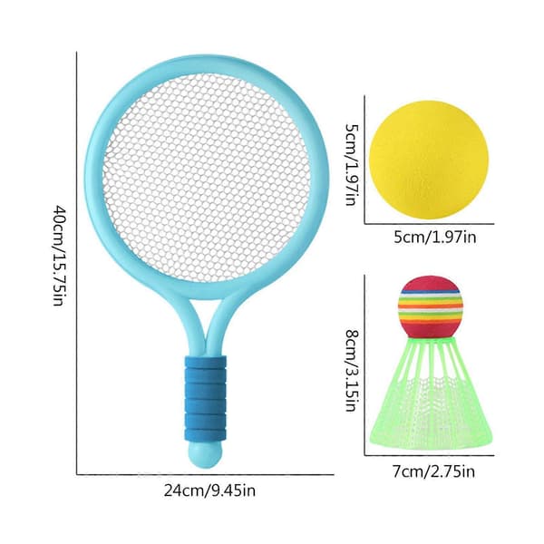 1 par badmintonketchere til børn, mini shuttlecocks bold sæt til børn inkluderer 2 ketchere 1 badminton til badmintonudstyr [HK] Blue