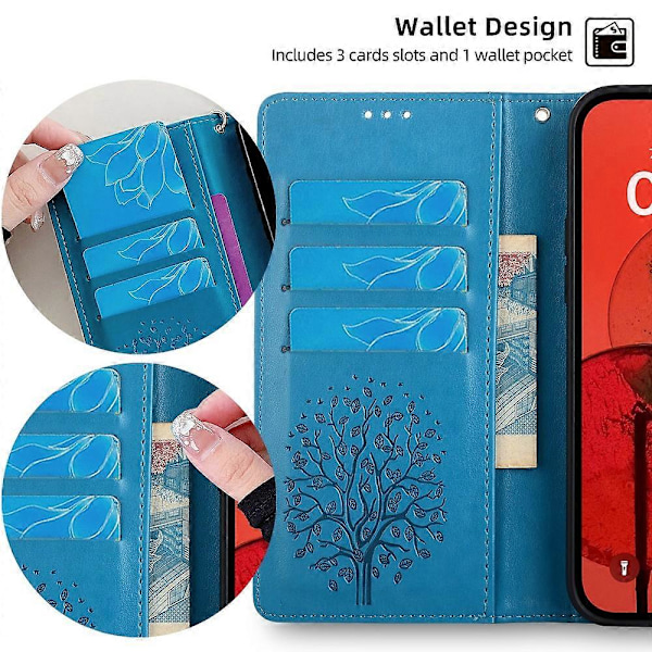 TCL 505 -kotelon lompakkoteline nahkainen kukka puhelinkuori tukkumyyjä [HK] Style E Multicolor