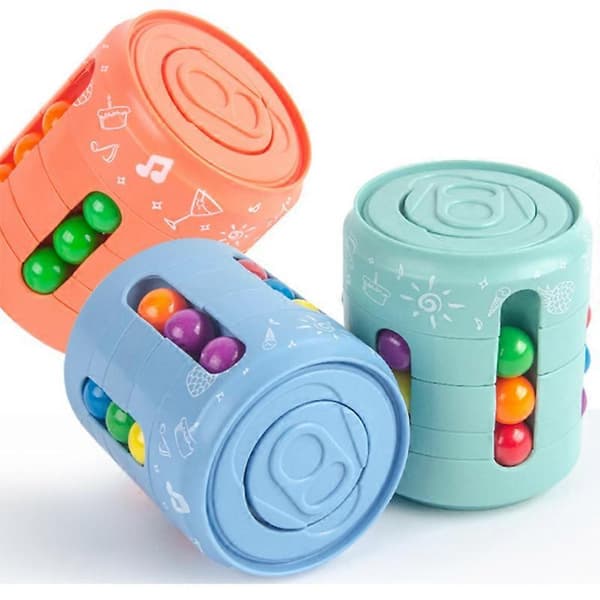 Konserverad Rubiks kub Magiska pärlor Smart rotationsspel Rubiks kub Fingerrotation Dekompression[HK] blue