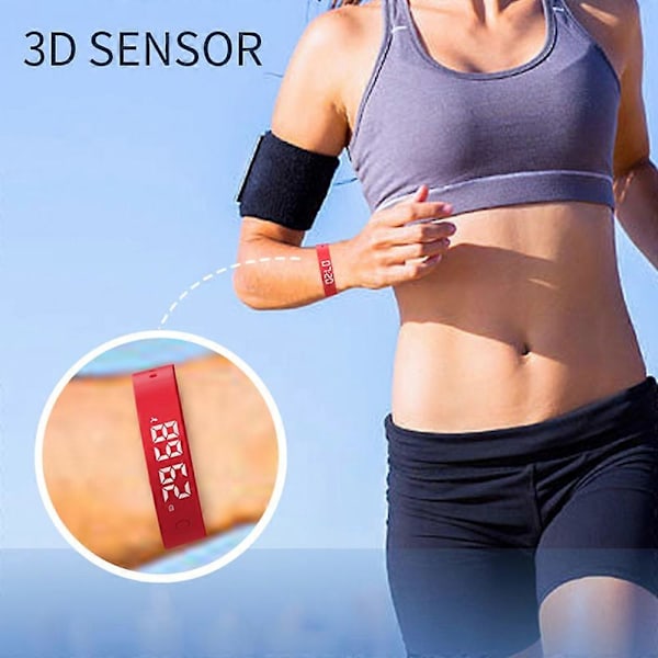 W5SV Smart Armband med Vibrerande Alarm, Sömnövervakning Digital Display Elektrisk Klocka - Multicolor Green