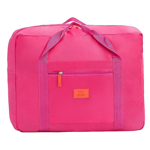 Reise Vanntett Nylon Sammenleggbar Reiseoppbevaringsveske Reiseoppbevaringsveske Jacquard Bag Klær Organizer Bag[HK] Rose Red