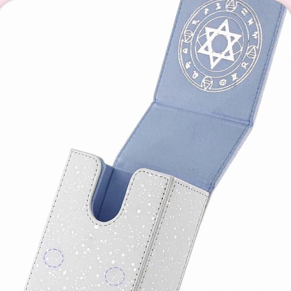 Stor Magnetisk Opbevaringsboks til Divinationskort Ekstra PU Læder Planner Til Flere Kortspil Og Tilbehør Gradient hvid[HK] Gradient silver