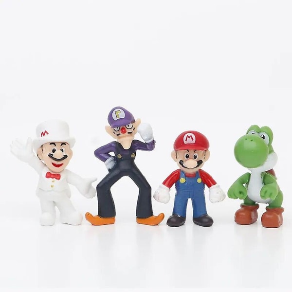 12st/24st/48st Super Mario Bros Actionfigurer Kawaii Bowser Animefigur med förvaringsväska för barn Leksaker Presenter[HK] 24pcs