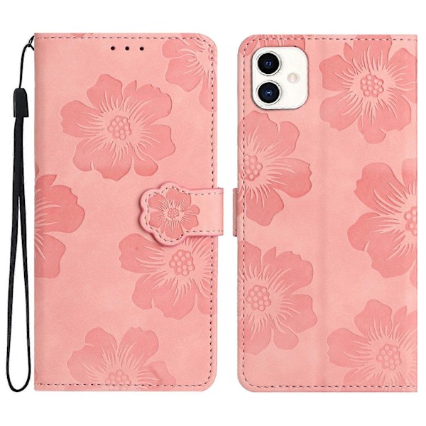 För Samsung Galaxy A05s 4G PU Läder Plånbok Telefonfodral Blommor Tryckt Flip Ställ Telefon Skal [HK] Pink