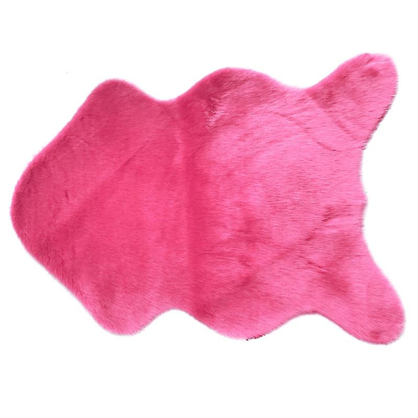 Fluffy Faux Fur Geometrisk Stue Soveværelse Dekoration[HkkK] Rose Red