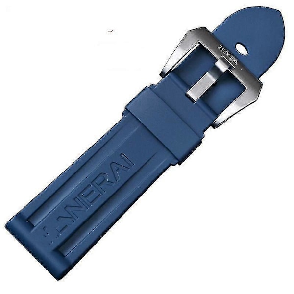 Klokkereim Silikongummi Erstatningsreim for Panerai Stropp Verktøy Stålspenne[HK] 24mm Blue