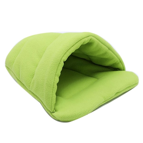 Tykk Fleece Varmt Hundekatttelt Hule Rede Seng Toppelsko Form Kjæledyr Sovepose [HK] Green M