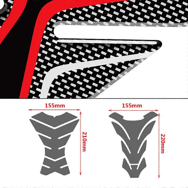 3D hiilikuitu-look moottoripyörän tankin suojatarra Yamaha FJR 1300 FJR1300 A AS ABS [HK] C