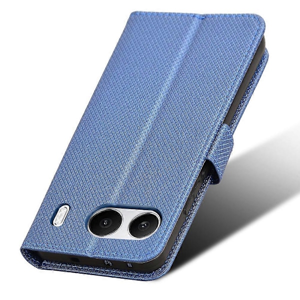 För OnePlus Nord 4 5G Telefonställ Fodral Diamanttextur PU Läder Plånboksfodral [HK] Blue