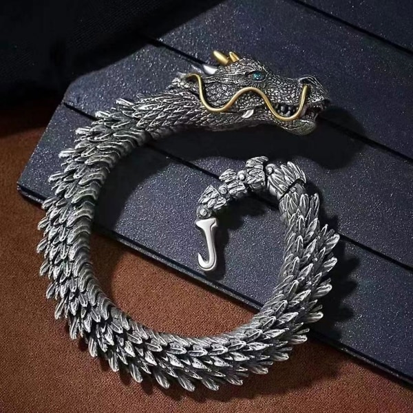 Sølv armbånd mænd Dragon-head køl kæde armbånd Steampunk Rock armbånd