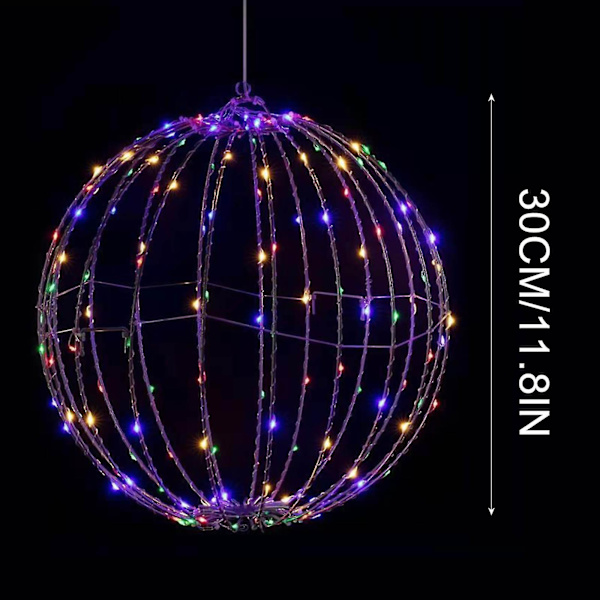 Julelys LED Kuglelys, Vandafvisende Lysende Julekugler Til Udendørs Indendørs Fest Have Træ Have Dekorationer   M