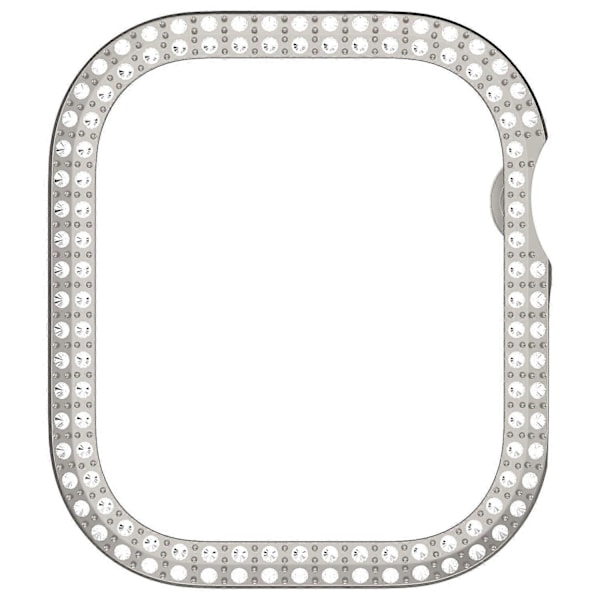 Til Apple Watch Series 10 46mm Dobbelt Række Rhinestone Dekor Hul Cover PC Urramme Etui Multicolor Style G