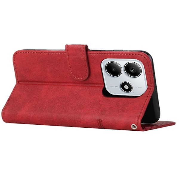 Xiaomi Redmi Note 14 5G Kotelo Jalustalla Käännettävä Suojaava Nahkainen Puhelinkuori - Musta[HK] Red Multicolor