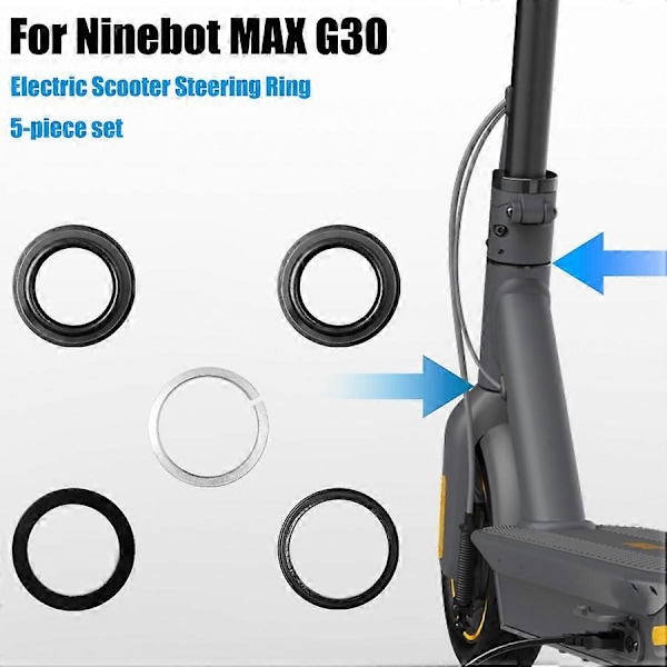 5 st/set för Ninebot MAX G30 Elscooter Aluminiumlegering+ABS Lager Roterande Styrbussningar[HK]
