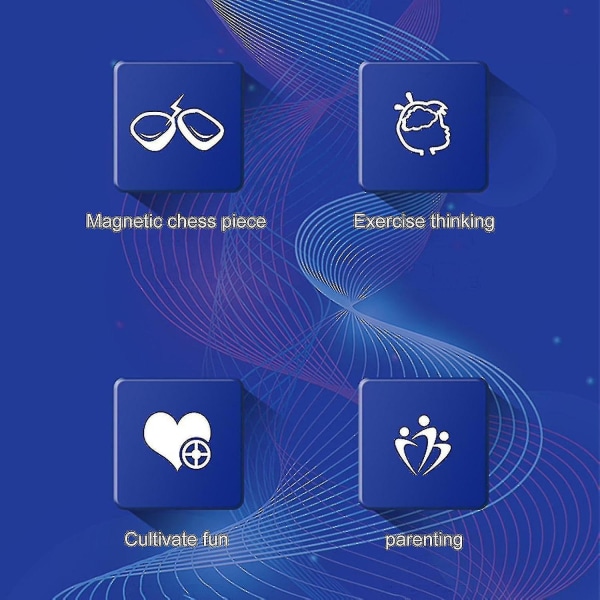 Magnetiskt Schackspel, 2023 Magnetiskt Brädspel, Roligt Bordsspel med 20 Magneter, Strategispel för Barn & Vuxna[HK] Rope Style
