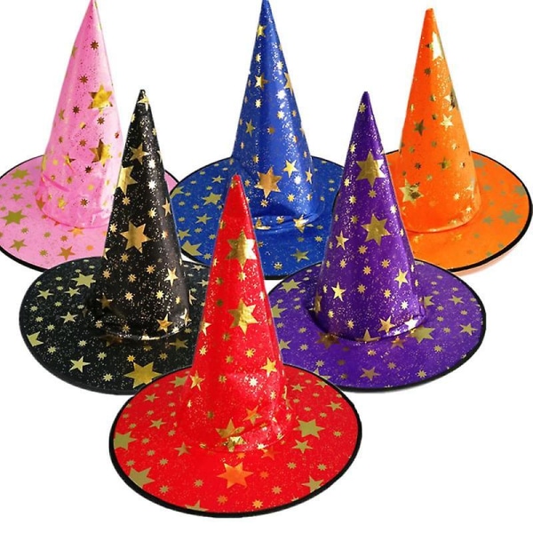 Halloween Hat Heksehatte Maskerade Bånd Troldmand Hat Party Hatte Kasket Cosplay Kostume[HkkK] Black