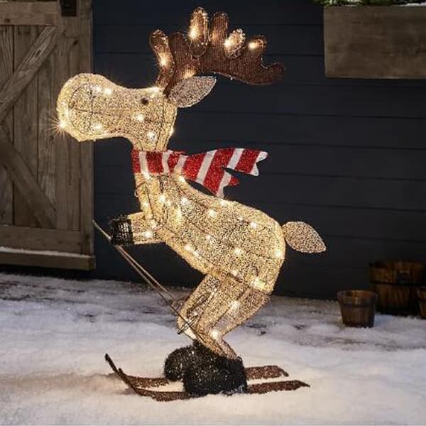 Utomhus Julfigur LED Skidande Älg Trädgårdsdekoration Prydnad 30cm