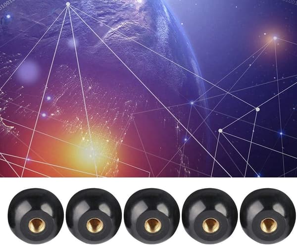 M12 Gevind Sort Plastikskive med Kobberindsats, 40mm Diameter
