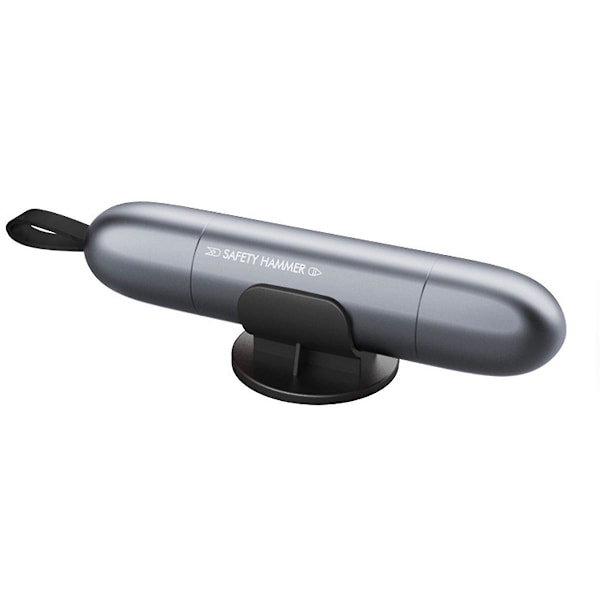 HK  Sikkerhed hammer bilrude knuser aluminiumlegering multifunktionel mini bil sikkerhed hammer grey
