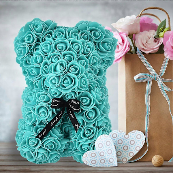 Blomster Rose Bjørn, Rose Teddybjørn, Blomster Bjørneunge [HK] Blue