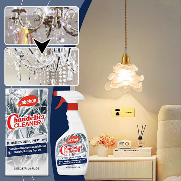 Kronljuskrona Rengöring Dropptork Spray Kraftfull Kristallrengöring för Kronljuskrona Icke-räfflad Glasrengöring Vätska[HK] 3PCs