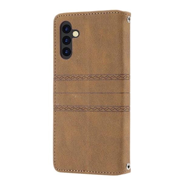 Präglat Läderfodral För Samsung Galaxy A34 5G[HK] Brown
