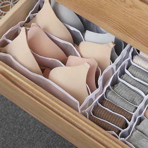 Strumpor och underkläder Organizer Nylon Förvaringslåda för förvaring 1Set Vit[HK]