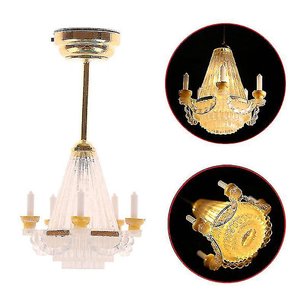 1/6 1/12 Skalig Dockhustillbehör Miniatyr LED Vägglampa, Dockhus Bordlampa, Batteridriven Med På/Av-Brytare[hk]