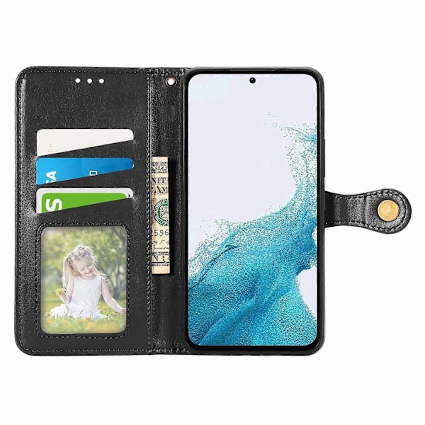 For Samsung Galaxy A56 5G Deksel Lær Telefonveske Lommebok Stativdeksel med Håndleddsstropp - Grønn[HK] Black Multicolor