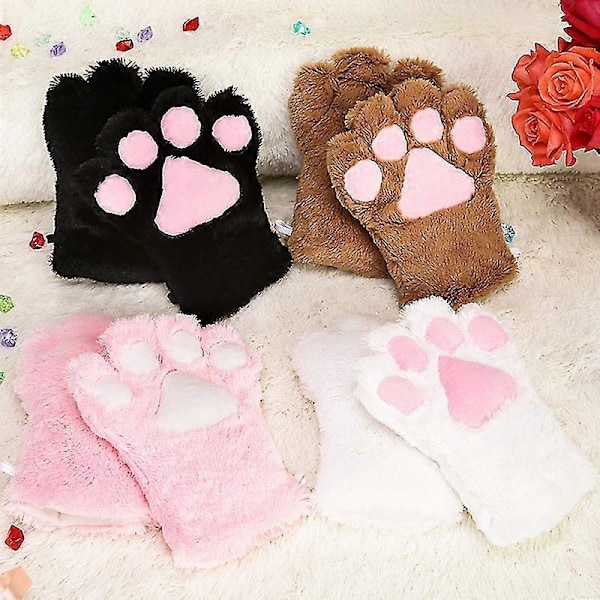 5 kpl Luova Kissa Cosplay Puku Kissan Häntä Korvat Panta Tassut Käsineet Anime Lolita Gootti Setti Juhliin Cosplayhin (musta)[HK]