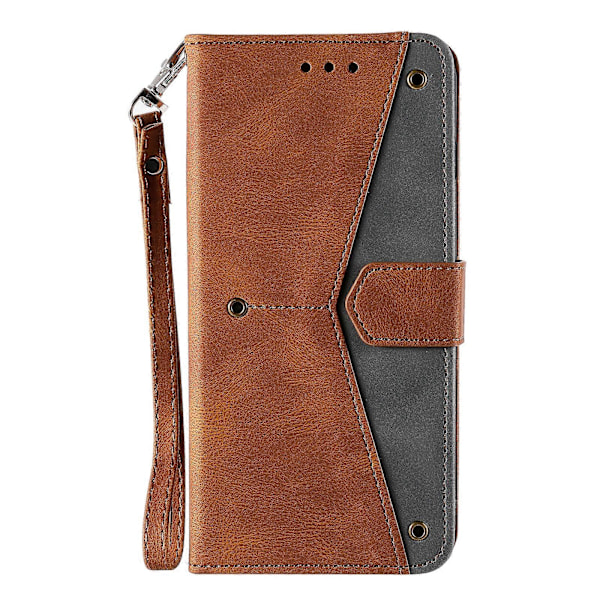För Motorola Edge 50 Pro 5G Fodral Splitsning Sömnad Läder Flip Skyddande Skal[HK] Brown