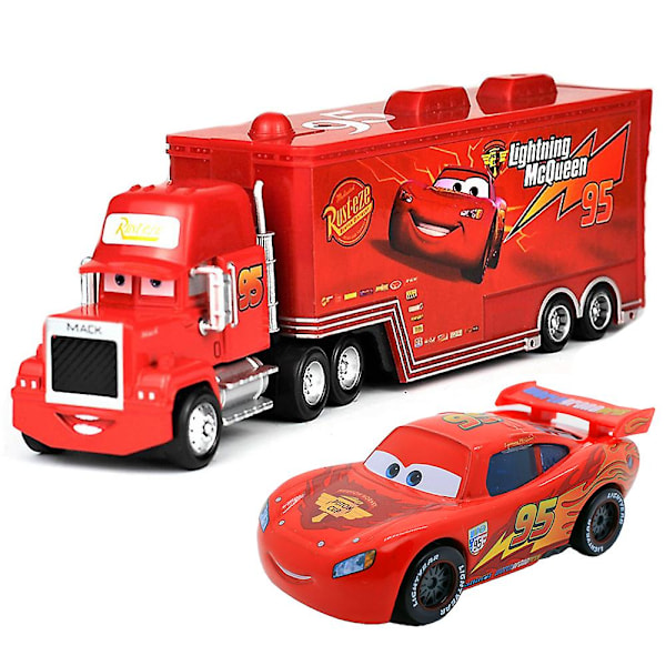 Movie Cars 2 3 Characters Lightning Mcqueen & The King & Chick Hicks & Mack Truck Uncle Metal Die-castToy Cars Vehical Model For Kids Gifts   Mcqueen