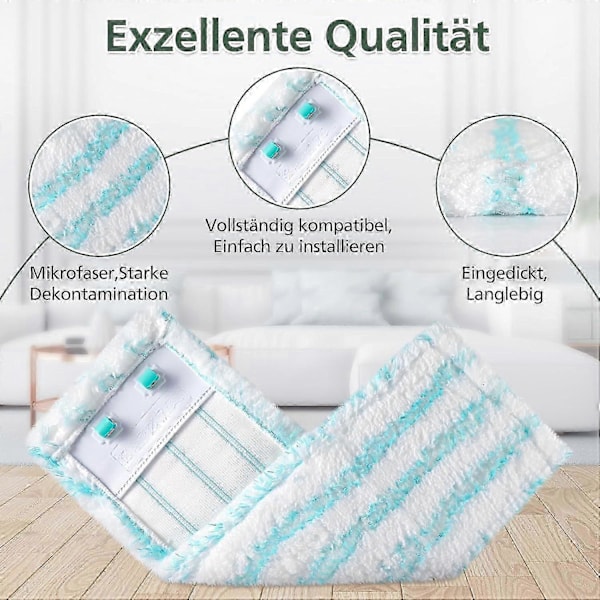 3 kpl vaihtomoppipäällisiä Leifheit Profi XL Micro Duo / Profi XL Cotton Plus -lattiamoppeihin, poistaa tahrat nopeasti, tehokkaasti [HK]
