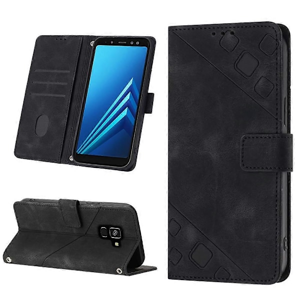 Nahkakotelo Samsung Galaxy A8+ 2018:lle [HK] Black