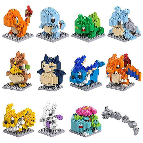 Nanoblock Små Byggstenar Pikachu Tegelmodell Utbildningsleksaker För Barn Födelsedagstegelblock [HK] Snorlax