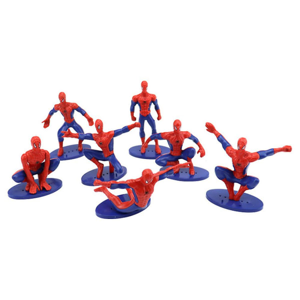 7 stk Spider-man Action Figurer Superhelt Mini Figur Leke Kake Toppers Dekorasjoner Modell Dukke Barn Leker Gaver[HK]