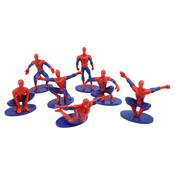 7 stk. Spider-Man Actionfigurer Superhelt Minifigur Legetøjs Kage Toppers Dekorationer Model Dukke Børns Legetøj Gaver [HK]