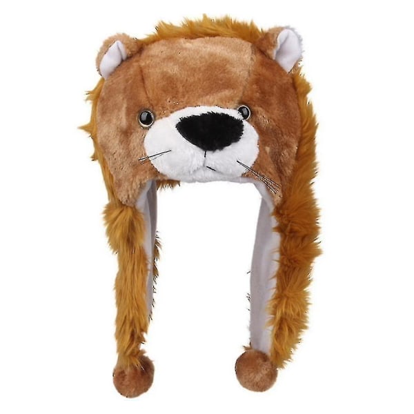 Plysj sjove dyrehatte One Size Cap Polyester med fleeceforing Yyds[HK] lion