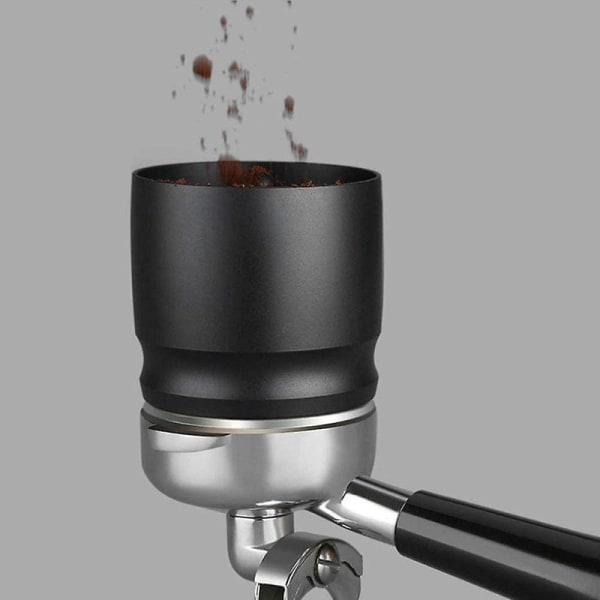 58 mm kaffedoseringskopp, espressodoseringstrakt av aluminiumslegering Kaffedoseringsring Fordeler kaffemaskintilbehør (1 stk, svart)[HK]