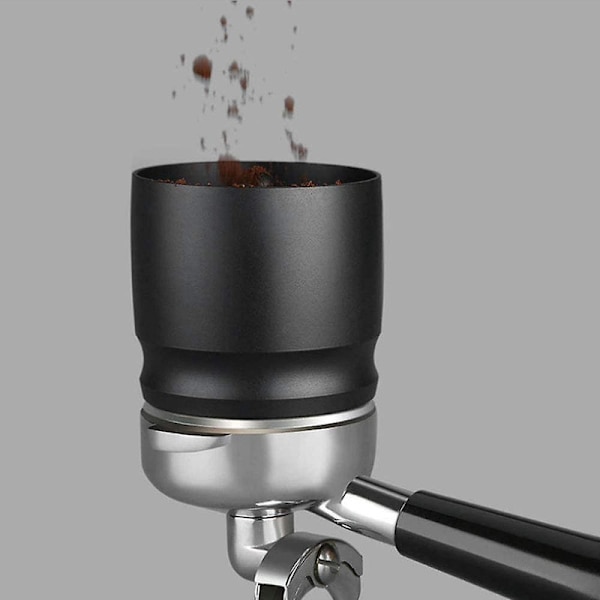 58mm Kaffe Doseringskop, Aluminiumlegering Espresso Doserings Tragt Kaffe Doserings Ring Fordeler Kaffemaskine Tilbehør(1stk, Sort)[HK]