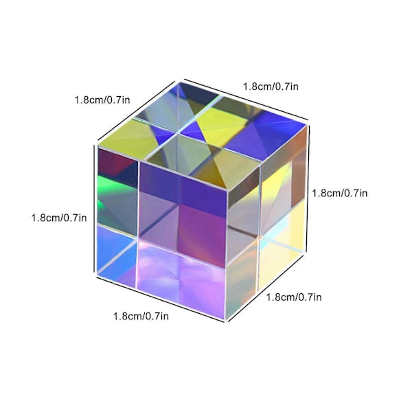 Ny Opgradering Farve Cube 7*7MM Krystalglas Cube Prisme, Flerfarvede Legetøj og Skrivebordsindretning, Fantastisk Fysiklegetøj [HK] XL