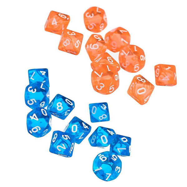 D10 kymmensivuiset jalokivimuotoiset noppasetti RPG-peleihin, 20 noppaa [HK]