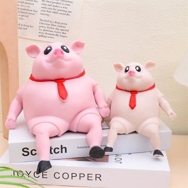 Nyhet Klämleksaker Elastisk dekomprimera och stretcha Stress relief för barn och vuxna, gorilla grönt huvud Fisk Piggy Dog[HK] Pink Pig