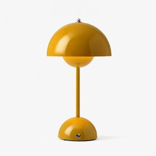 Nordic Genopladelig Blomsterbordslampe Sengebordslampe Svamp Soveværelse Borddekoration Natbordslampe Natlys[hk] Yellow